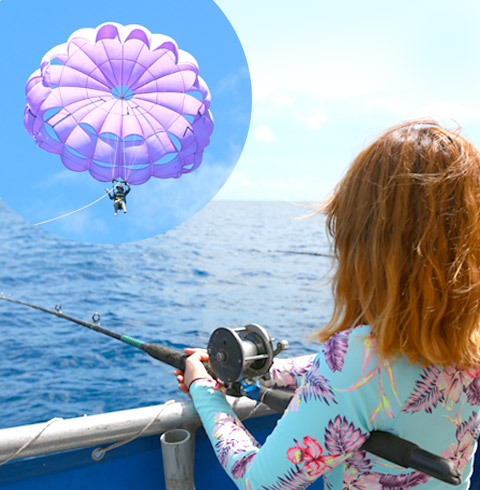 마나가하섬+패러세일링+호핑투어